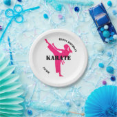 Karate Girl Happy Birthday mit Namen Paper Tellers Pappteller (Party)