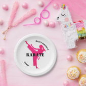 Karate Girl Happy Birthday mit Namen Paper Tellers Pappteller (Party)