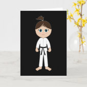 Karate Girl Herzlichen Glückwunsch Black Belt Karte (Gelbe Blume)