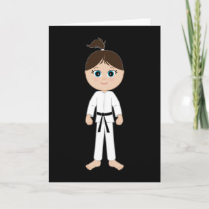Karate Girl Herzlichen Glückwunsch Black Belt Karte