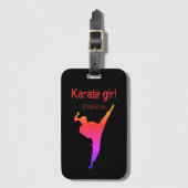 Karate Girl Japan Martial Art Gepäckanhänger (Vorderseite Vertikal)