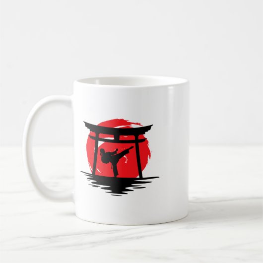 Karate Girl Japanese Gate Kaffeetasse (Links)