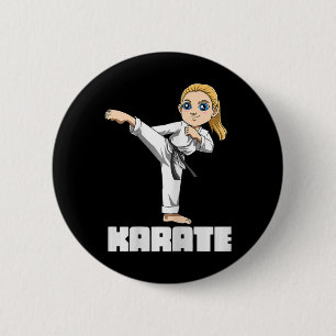 Karate Girl - japanischer Kampfsportler Button