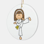 Karate Girl Keramik Ornament (Links)