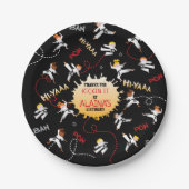 Karate Girl Kick Birthday Party Paper Plate Pappteller (Vorderseite)