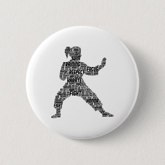 Karate Girl Kids Button (Vorderseite)