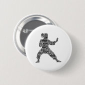 Karate Girl Kids Button (Vorne & Hinten)