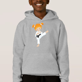 Karate Girl, Niedlich Girl, Black Belt, Orange Hai Hoodie