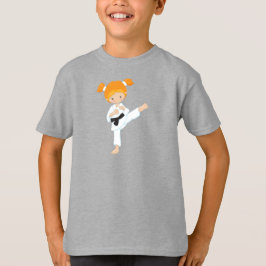 Karate Girl, Niedlich Girl, Black Belt, Orange Hai T-Shirt