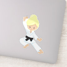Karate Girl, Niedlich Girl, Schwarzer Gürtel, Blon