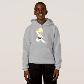 Karate Girl, Niedlich Girl, Schwarzer Gürtel, Blon Hoodie (Vorne ganz)