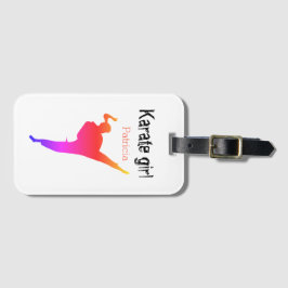 Karate Girl Personalized Luggage Tag Martial Arts Gepäckanhänger