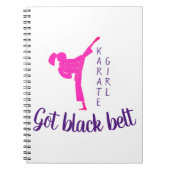 Karate Girl Pink Black Belt Moderner Trendsetter H Notizblock (Vorderseite)