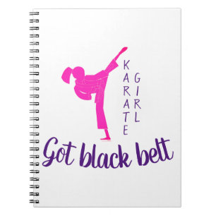 Karate Girl Pink Black Belt Moderner Trendsetter H Notizblock