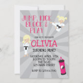 Karate Girl Pink Martial Arts Einladung (Vorderseite)