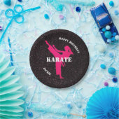 Karate Girl Specs of Glitzer Birthday Tellers Pappteller (Party)
