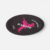 Karate Girl Specs of Glitzer Birthday Tellers Pappteller (Schrägansicht)