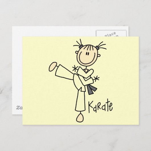 Karate Girl Tshirts und Geschenke Postkarte (Vorne/Hinten)