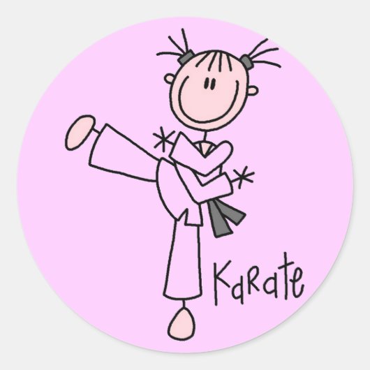 Karate Girl Tshirts und Geschenke Runder Aufkleber (Vorderseite)