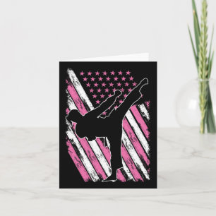 Karate Girl Usa Flag American Martial Arts Karte