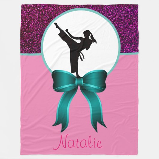 Karate Girls Glitzer und Bow Fleece Blanket (Vorderseite)