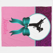 Karate Girls Glitzer und Bow Fleece Blanket (Vorderseite (Horizontal))