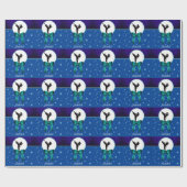 Karate Girls Glitzer und Bow Snowflake Geschenkpapier (Flach)