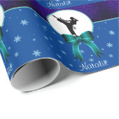 Karate Girls Glitzer und Bow Snowflake Geschenkpapier (Rolleneckpunkt)
