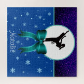Karate Girls Glitzer und Bow Snowflake Puzzle (Horizontal)