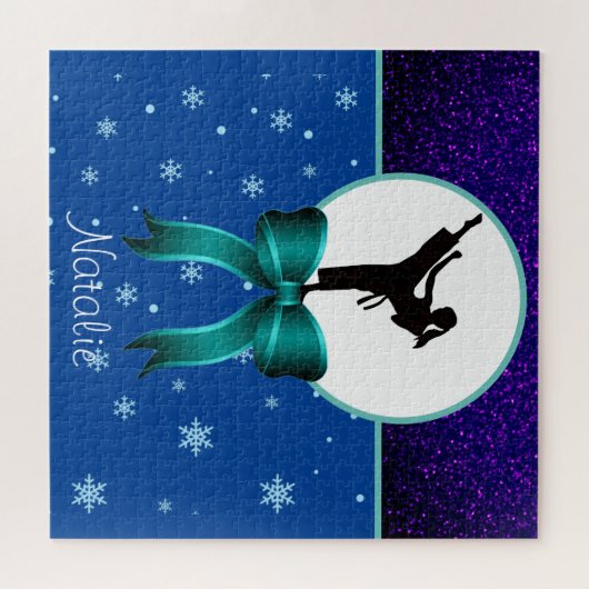 Karate Girls Glitzer und Bow Snowflake Puzzle (Horizontal)