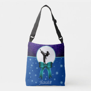 Karate Girls Glitzer und Bow Snowflake Tragetaschen Mit Langen Trägern