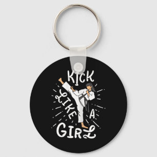 Karate Girls' Kick wie ein Kickboxing Taekwondo Schlüsselanhänger