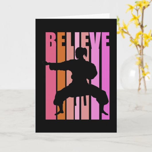 Karate Girls Kung Fu Krav Maga Birthday Retro Karte (Gelbe Blume)