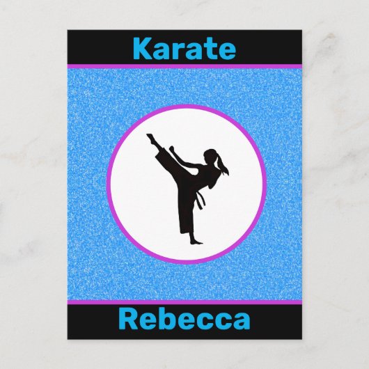 Karate Girls Sparkle Postkarte (Vorderseite)