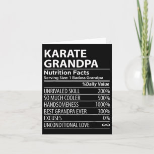 Karate Grandpa Nutrition Facts Funny Karate Grandl Karte