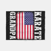 Karate Grandpa Patriotic Usa Flag Martial Arts 4. Fleecedecke (Vorderseite (Horizontal))