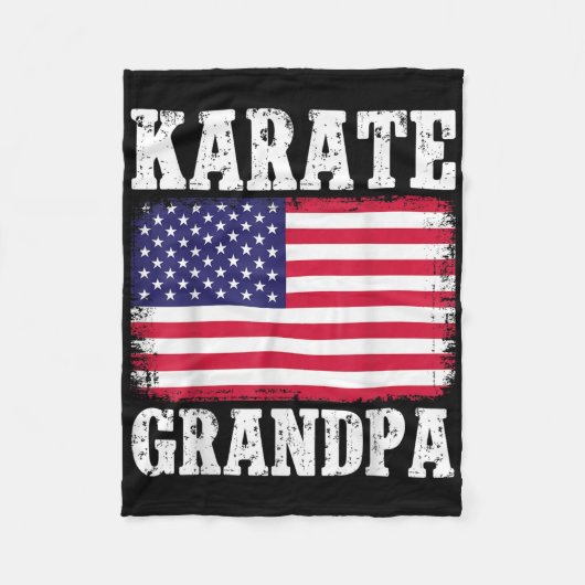 Karate Grandpa Patriotic Usa Flag Martial Arts 4. Fleecedecke (Vorderseite)