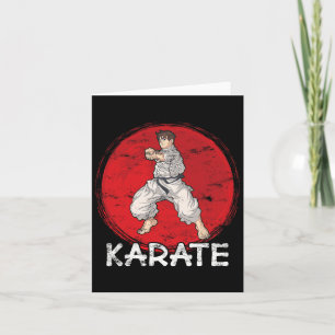 Karate-Grunge-Design: Ein Mann im Anime-Stil macht Karte