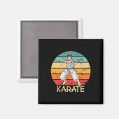 Karate Grunge Design Karate Fighter macht Punch Magnet (Vorderseite/Rückseite)