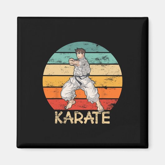 Karate Grunge Design Karate Fighter macht Punch Magnet (Vorne)