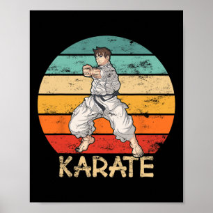 Karate Grunge Design Karate Fighter macht Punch Poster