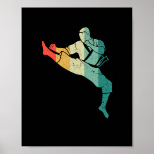 Karate Gürtel Silhouette Martial Arts Coach Fan Poster