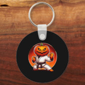 Karate Halloween Pumpkin Case Schlüsselanhänger (Vorderseite)