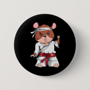 Karate Hamster Kickboxen Martial Arts Jiu Jitsu Fa Button