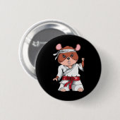 Karate Hamster Kickboxen Martial Arts Jiu Jitsu Fa Button (Vorne & Hinten)