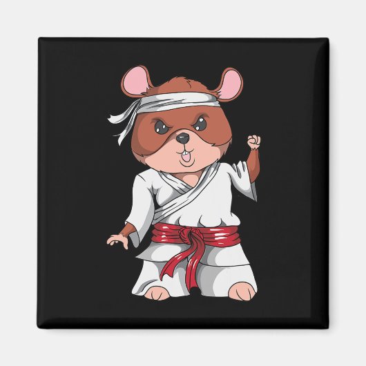 Karate Hamster Kickboxen Martial Arts Jiu Jitsu Fa Magnet (Vorne)