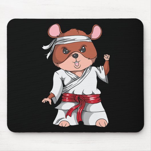 Karate Hamster Kickboxen Martial Arts Jiu Jitsu Fa Mousepad (Vorne)