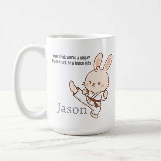 Karate-Hasen-Kaffeetasse Kaffeetasse (Links)
