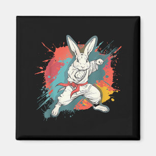 Karate-Hasen-Motiv Taekwondo Jiu-Jitsu MMA Süß Magnet