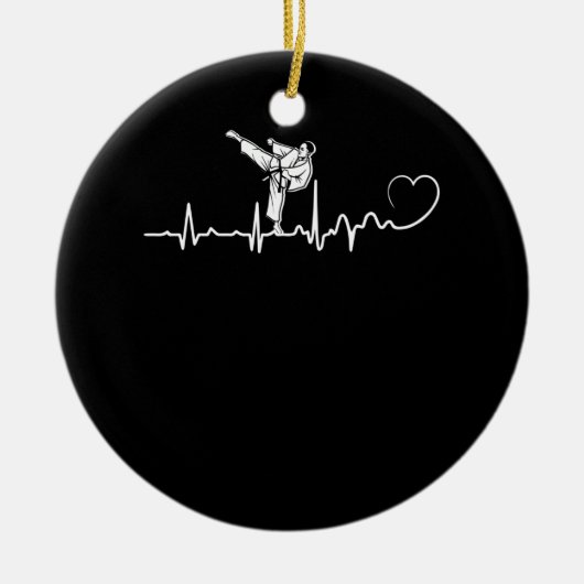 Karate Heartbeat-Geschenk für Karateka Keramik Ornament (Vorne)